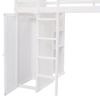 Twin size Loft Bed with a Stand-alone bed;  Shelves; Desk; and Wardrobe