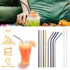 10Pcs 8.5in Stainless Steel Drinking Straws Reusable Metal Drinking Straws for 20oz Tumbler