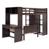 Twin size Loft Bed with a Stand-alone bed;  Shelves; Desk; and Wardrobe