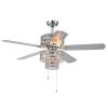 Empire Trois 5-Blade Silver Chandelier Ceiling Fan