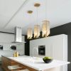 Modern Crystal Pendant Light - 3 Pack, Adjustable Hanging Ceiling Lamp with Crystal Prism Design for Dining Room, Kitchen Island