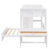 Twin size Loft Bed with a Stand-alone bed;  Shelves; Desk; and Wardrobe