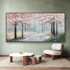 Hand Painted Oil Painting Blooming Colorful Tree On Canvas Abstract Plant Floral oil Painting Tree Landscape Bohemian Style Wall Deco Large Wall Art H