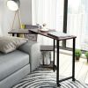 360¬∞ Free Rotating Sofa Side Table with Storage Shelves and Casters