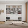 Closet Organizer System,Wall Mounted Closet Storage with  Drawers and Shelves Closet Storage for Bedroom,White