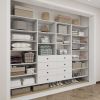 Closet Organizer System,Wall Mounted Closet Storage with  Drawers and Shelves Closet Storage for Bedroom,White