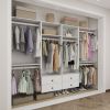 Closet Organizer System,Wall Mounted Closet Storage with  Drawers and Shelves Closet Storage for Bedroom,White