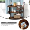 360¬∞ Free Rotating Sofa Side Table with Storage Shelves and Casters