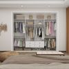 Closet Organizer System,Wall Mounted Closet Storage with  Drawers and Shelves Closet Storage for Bedroom,White