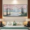 Hand Painted Oil Painting Blooming Colorful Tree On Canvas Abstract Plant Floral oil Painting Tree Landscape Bohemian Style Wall Deco Large Wall Art H