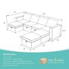 Livelylodge Modern L-Shaped Modular Sectional Sofa, Polyester Upholstery with Sturdy Wooden Frame, Comfortable Couch for Living Room or Office