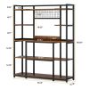 5-Tier Kitchen Baker's Rack, 55" Wide Kitchen Storage Shelf with 11 Hooks