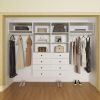 Closet Organizer System,Wall Mounted Closet Storage with  Drawers and Shelves Closet Storage for Bedroom,White