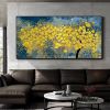 Modern Oil Painting Handmade on Canvas Golden Yellow Rich Tree Flower Plant Canvas Art Painting Canvas Home Living Room Bedroom Luxurious Decoration P