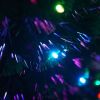 Pre-lit Optical Fiber Christmas Artificial Tree 4-Piece Set, Christmas Garland, Wreath and set of 2 Entrance Trees with Colorful Lights