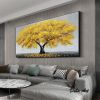 Oil Painting 100% Handmade Hand Painted Wall Art On Canvas Yellow Tree Plant Horizontal Abstract Modern Home Living Room Bedroom Luxurious Decoration