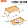 VEVOR Bed Tray Table with Foldable Legs & Media Slot, Bamboo Breakfast Tray