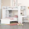 Twin size Loft Bed with a Stand-alone bed;  Shelves; Desk; and Wardrobe