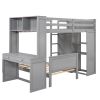 Twin size Loft Bed with a Stand-alone bed;  Shelves; Desk; and Wardrobe