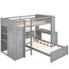 Twin size Loft Bed with a Stand-alone bed;  Shelves; Desk; and Wardrobe