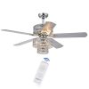 Empire Trois 5-Blade Silver Chandelier Ceiling Fan