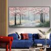 Hand Painted Oil Painting Blooming Colorful Tree On Canvas Abstract Plant Floral oil Painting Tree Landscape Bohemian Style Wall Deco Large Wall Art H