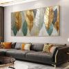 Hand Painted Oil Painting Large Abstract Leaves Oil Painting on Canvas Original Plants Painting Gold Foil Art Decor Living room Wall Decor Custom Mode