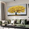 Oil Painting 100% Handmade Hand Painted Wall Art On Canvas Yellow Tree Plant Horizontal Abstract Modern Home Living Room Bedroom Luxurious Decoration