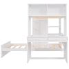 Twin size Loft Bed with a Stand-alone bed;  Shelves; Desk; and Wardrobe