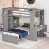 Twin size Loft Bed with a Stand-alone bed;  Shelves; Desk; and Wardrobe