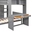 Twin size Loft Bed with a Stand-alone bed;  Shelves; Desk; and Wardrobe