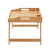 VEVOR Bed Tray Table with Foldable Legs & Media Slot, Bamboo Breakfast Tray