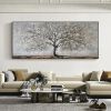 Handmade Oil Painting Canvas Wall Art Decoration Abstract Blooming Texture Tree Painting