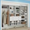 Closet Organizer System,Wall Mounted Closet Storage with  Drawers and Shelves Closet Storage for Bedroom,White