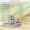 10 Tiers Shoes Rack Shelves 27 Pairs Shoes Storage Organizer Stand Non-Woven Fabric Detachable Shoes Tower Stackable Shoes Storage Rack