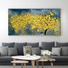 Modern Oil Painting Handmade on Canvas Golden Yellow Rich Tree Flower Plant Canvas Art Painting Canvas Home Living Room Bedroom Luxurious Decoration P