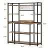 5-Tier Kitchen Baker's Rack, 55" Wide Kitchen Storage Shelf with 11 Hooks