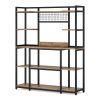 5-Tier Kitchen Baker's Rack, 55" Wide Kitchen Storage Shelf with 11 Hooks