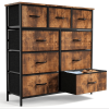 9 drawer dresser for bedrooms, hallways, entrances, wardrobes, high-bust organizational units with fabric bins, steel frame, wooden top